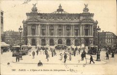 CPA Paris l'Opera et la Station du Metropolitain 