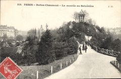 CPA Paris Buttes Chaumont le Montee au Belvedere 