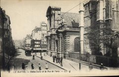 CPA Le Havre Notre Dame et la Rue de Paris 