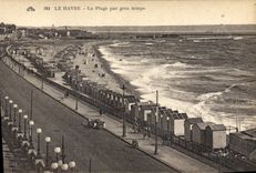 CPA Le Havre La Plage par gros temps 