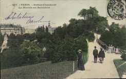 CPA Paris Buttes Chaumont La Montee au Belvedere 