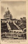 CPA Paris Le Square Saint Pierre de Montmartre et la Basilique du Sacre Coeur 