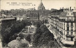 CPA Paris Le Square d'Anvers et le Sacre Coeur Vue Generale 