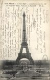 CPA Paris La Tour Eiffel commencee en Janvier 1887 par l'ingenieur Eiffel Terminee en Mars 1889 