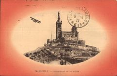 CPA Marseille Notre Dame de la Garde Avion Aviation