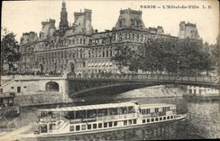 CPA Paris l'Hotel de Ville Bateau