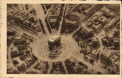 CPA Paris La Place de l'Etoile prise en avion Perspective from Star Place Cl CAF 