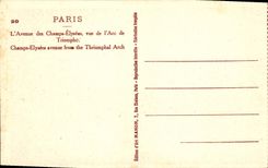 CPA Paris l'Avenue des Champs Elysers vue de l'Arc de Triomphe