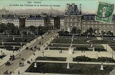 CPA Paris Le Jardin des Tulleries et le Pavillon de Marsan 
