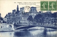 CPA Paris l'Hotel de Ville et le Pont d'Arcole 