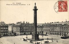 CPA Paris Place et colonne Vendome 