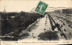 CPA Paris Perspective du Jardin des Tuileries et la Rue de Rivoli 