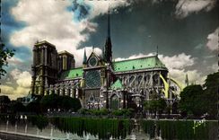 CPA Paris en Flanant Notre Dame et le square de l'Archeveche 