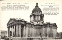 CPA Paris Le Pantheon et la Statue de Jean Jacques Rousseau 