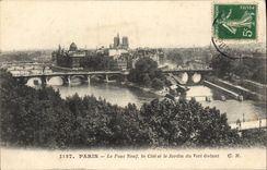 CPA Paris Le Pont Neuf la Cite et le Jardin du Vert Galant 