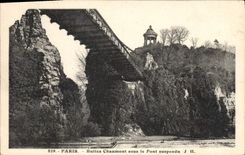 CPA Paris Buttes Chaumont sous le Pont suspendu 