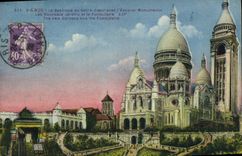 CPA Paris La Basilique du Sacre Coeur avec l'Escalier Monumentai Les Nouveaux Jardins 