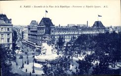 CPA Paris Ensemble de la Place de la Republique 