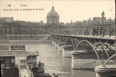 CPA Paris Pont des Arts et Institut de France Elixir Combier Bateau