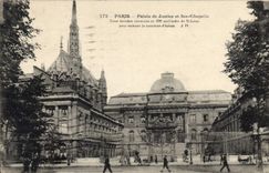 CPA Paris Palais de justice et Ste Chapelle cette derniere construite en 1245 sur l'ordre de St Loui