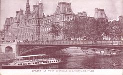 CPA Paris le Pont d'Arcole et l'hotel de Ville 