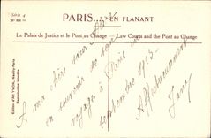 CPA Paris en Flanant le Palais de Justice et le Pont au Change 