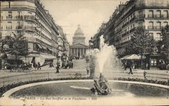 CPA Paris la Rue Soufflot et le Pantheon 