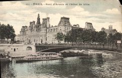 CPA Paris Pont d'Arcole et l'hotel de Ville 