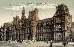CPA Paris l'hotel de Ville Reconstruit apres 1871 par les architectes Ballu et de Perthes 
