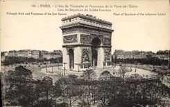 CPA Paris l'Arc de Triomphe et Panorama de la Place de l'Etoile Lieu de Sepulture du Soldat Inconnu 