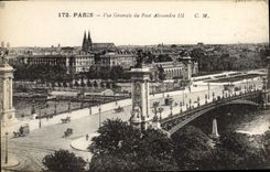 CPA Paris vue generale du Pont Alexandre III 