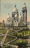 CPA Paris la Basilique du Sacre Coeur avec l'escalier monumental 