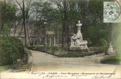 CPA Paris parc monceau Monument de Maupassant 