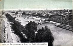 CPA Paris Perspective sur la seine vue du Pavillon de Flore 
