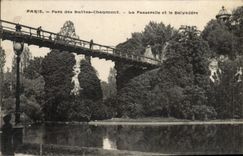 CPA Paris Parc des Buttes Chaumont la Passerelle et le Belvedere 