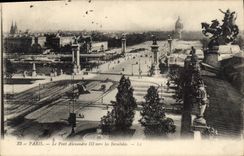 CPA Paris Le Pont Alexandre III vers les Invalides 