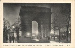 CPA Paris la Nuit Arc de Triomphe de L'Etoile 