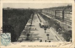CPA Paris Jardin des Tuileries et rue de Rivoli 