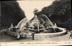 CPA Paris Jardin du Luxembourg la Fontaine Carpeaux 