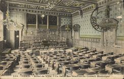 CPA Paris Hotel de Ville la Salle des Seances du Conseil Municipal 