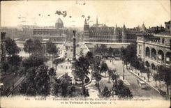 CPA Paris Panorama de la Place du Chatelet pris vers la Conciergerie et le Tribunal du Commerce 