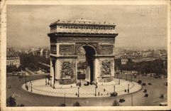 CPA Paris en Flanant L'Arc de Triomphe et la Place de l'Etoile 