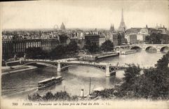 CPA Paris Panorama sur la Seine pris du Ponte des Arts 