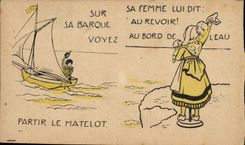 CPA Sur le Barque Voyez Matelot