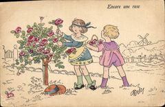 CPA Encore une rose Enfants