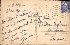 CPA Paris La Plage de l'Etoile et l'Arc de Triomphe 