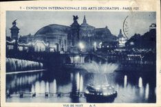 CPA Exposition Internationale des Arts Decorateifs Paris Vue de Nuit 