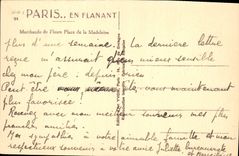 CPA Paris en Flanant Marchande de Fleurs Place de la Madeleine