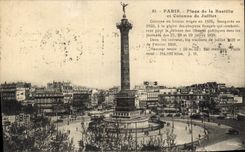 CPA Paris Place de Bastille et Colonne de Juillet 
