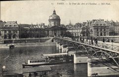 CPA Paris Le Pont des Arts et l'Institut Bateau